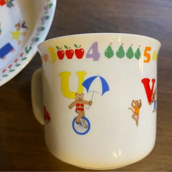 Vintage Lenox Teachers Pet Childs Mug and Plate Set Alphabet Numbers Animals - Picture 3 of 8